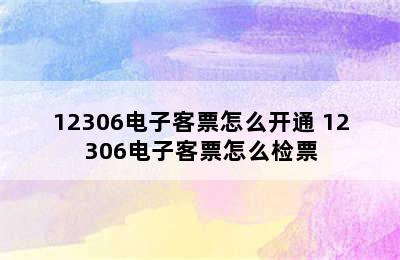 12306电子客票怎么开通 12306电子客票怎么检票